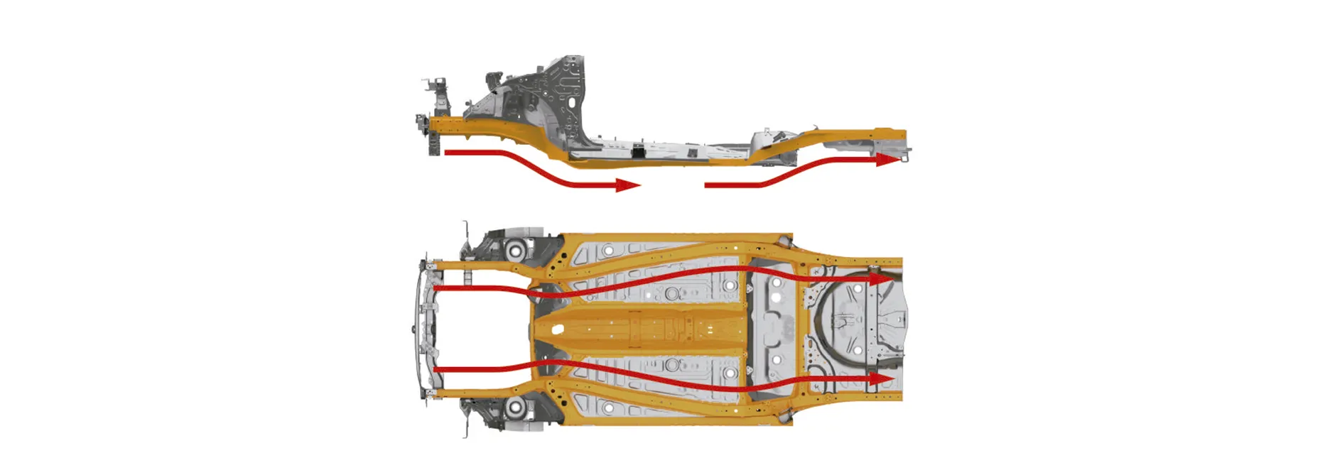 Diagrama de la estructura de la carrocería del Suzuki New Swift Híbrido